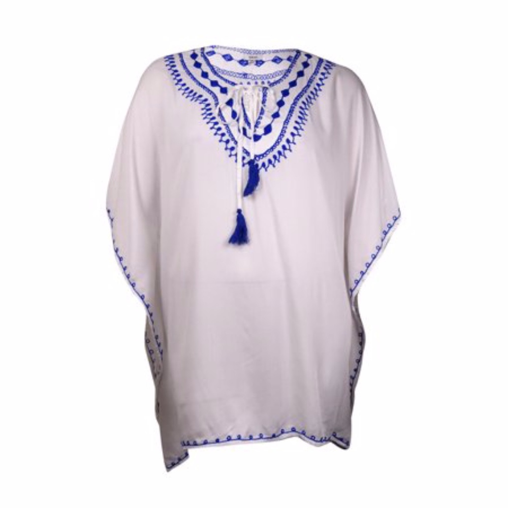 NWOT Raviya Embroidered Peasant Coverup No Tassels